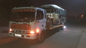 Эвакуация автобуса в результате ДТП
